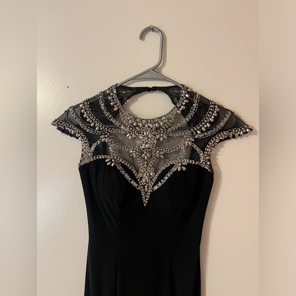 Mac Duggal Black Bodycon Cocktail Dress High Neck 65273N - Picture 9 of 15